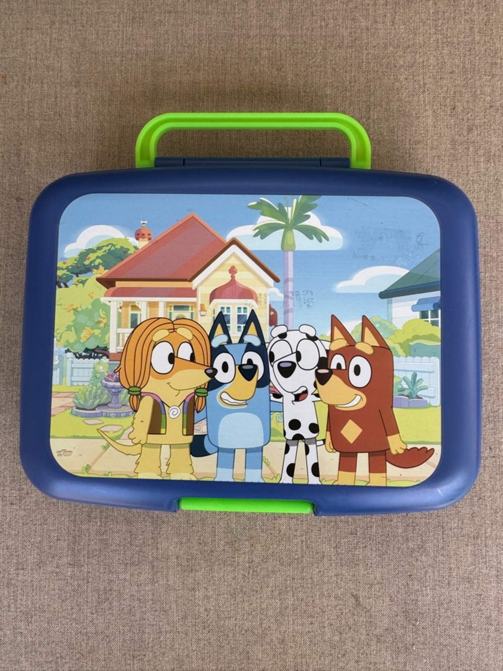 Bluey Lunchbox Case - Blue and Lime Green